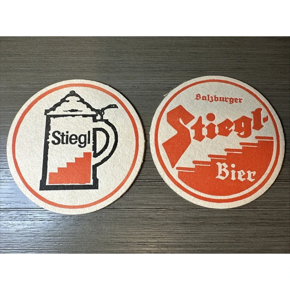 Set of Two Stiegl Bier Drink Beer Coasters